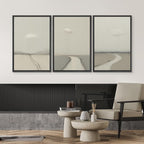 SIGNWIN Framed Canvas Print Wall Art Minimalist Rain Cloud Abstract Neutral Landscape Photography Modern Art Minimalist Black and White for Living Room, Bedroom, Office - 16"x24"x3 Black