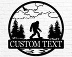 Outdoor Sasquatch Custom Name Metal Sign | Bigfoot Mountain Yard Art Decor | Metal Sasquatch Yeti Sign
