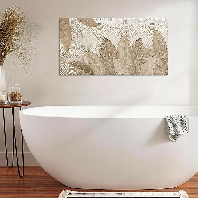 Minimalist & Modern Art for Bedroom Decor Framed Abstract Artwork for Walls Neutral & Contemporary Beige Wall art - Artwork for Living Room and Boho Style Large Abstract Wall Art 20×40IN