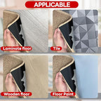 Rug Non Slip Grippers, Reusable Rug Tape Pads for Hardwood Floors and Tiles, Strong Carpet Gripper for Area Rugs, No Damaging for Floor, 8Pcs