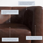 BELLEZE Accent Barrel Chair, Club Tub Sofa Corner Chair with Flared Legs and Cozy Soft Padding for Living Room Bedroom Waiting Room - Caramel