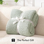 MIULEE Sage Green Super Soft Throw Blanket for Couch, Cozy Fluffy Warm Throws Knit Blankets for Sofa, Bed, Chair, Living Room, Camping, Picnic, Spring Home Decor,50 x 60 inch