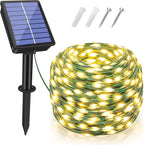 Solar String Lights 120LED 40FT, IP67 Waterproof Solar Lights for Outside with 8 Lighting Modes, Upgraded Solar Panel Fairy Lights for Garden Party Wedding Decorations (Warm White)