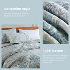 Secgo Queen Size Comforter Set- 100% Cotton Quilt Queen Size Set, Green, Sage bedspreads (90 * 96 Inch) with 2 Pillow Shams, Patchwork Reversible Lightweight Bedding