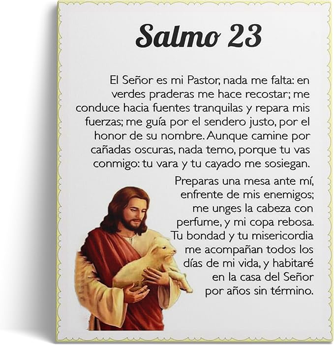 ART Salmo 91 En Español Cuadros Cristianos Para Pared En Español, Psalm 91 Wall Christian Wall Decor In Spanish, Decoraciones Para Cuartos Psalm 91 Wall Decor Framed (Salmo 23, 12x16)