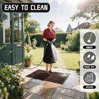 Yimobra Welcome Mat Outdoor Indoor, Waterproof Heavy Duty Front Door Mat Outside Entrance, Extra Sturdy Non-Slip Doormat, Low Profile, Dirt Trapping, 47x32 Inches, Coffee