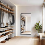 Black Bathroom Mirror, 30x60 Inch Rectangular Deep Frame Mirror, Large Wall Mounted Bathroom Vanity Mirror Over Sink for Bedroom,Restroom, Living Room, Hangs Vertically or Horizontally