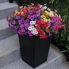 20 Bundles Artificial Flowers for Outdoor Fake Plants for Spring Decoration,Faux Eucalyptus Flowers for Planter UV Resistant Lifelike for Home Porch Garden（7 Color）