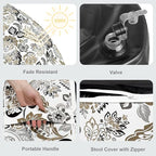 LVTXIII Outdoor Inflatable Ottoman, Fade-Resistant Round Footrest Stool D31”x H14”, Portable Patio Pouf for Garden Camping or Home Use, Dailey Tan