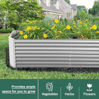 Land Guard 8×4×2 ft Galvanized Raised Garden Bed Kit, Galvanized Planter Raised Garden Boxes Outdoor, Large Metal Raised Garden Beds for Vegetables.