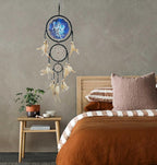 Remorelt Wolf Eagle Bear Dream Catcher Bedroom Wall Decor, Christmas Home Decoration, Room Accessory, White Moon Feather Decoration - Unique Home Craft Wall Pendant (DC12 6Inch Wolf Mountain)