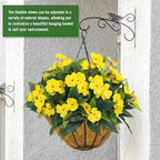 Artificial Impatiens Bouquet Flowers for Outdoors Silk Faux Flowers for Outdoor Impatiens Plants Decor Indoor Planters Kitchen Planters and Balcony Decorations 2PCS（Yellow ）