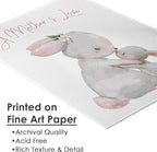 Mother and Child Bunny Wall Art Print - Unframed - 8x10 | Nursery Decor | Bedroom Decor | Room Decor Aesthetic | Bedroom Wall decor