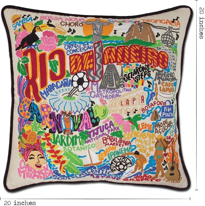 Catstudio Rio De Janeiro Embroidered Decorative Throw Pillow