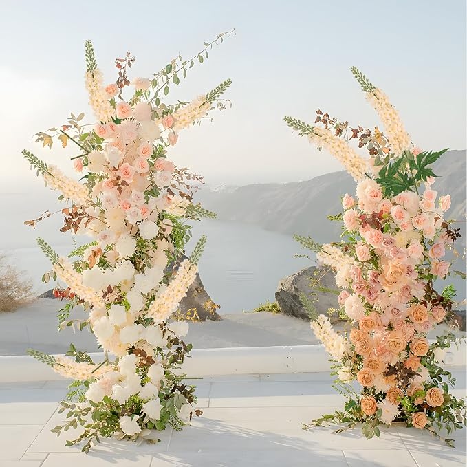 6PCS Champagne Snapdragon Artificial Flowers 29.5" Long Stem Delphinium Silk Faux Flowers Bulk for Tall Vase Wedding Home Garden Decor (Champagne)