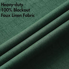 MIULEE 100% Blackout Linen Curtains for Bedroom Thermal Insulated Emerald Green Grommet Room Darkening Curtains & Drapes Christmas Decor for Living Room Nursery 52 x 96 Inch (2 Panels)