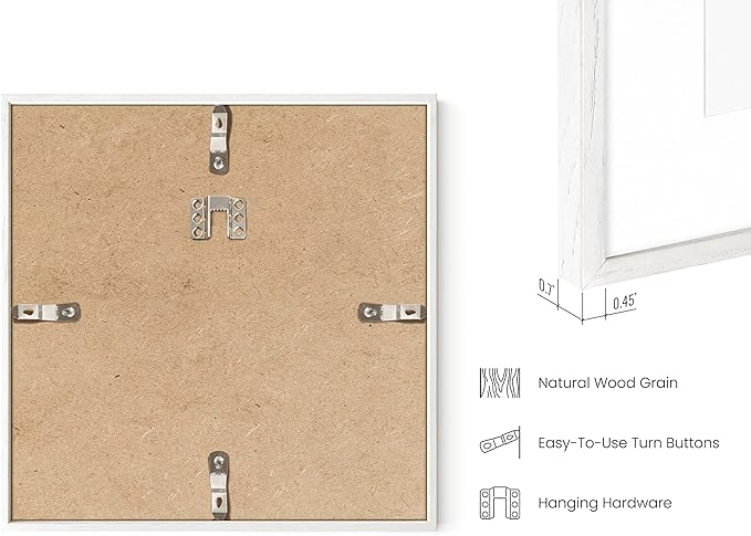 HAUS AND HUES White Square Frames Set of 4-8x8