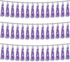 3P Light Purple Foil Fringe Metallic Tassel Streamers Banner Tassel Garland for Parade Floats, Bachelorette, Wedding, Birthday, Halloween, Christmas, Bridal/Baby Shower Party Decorations