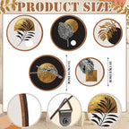 Qunclay 5 Pcs Wall Art Decor Wooden Living Room Wall Decor Bohemian Hanging Farmhouse Geometric 10'' and 8'' Aesthetic Wood Minimalist Posters for Bedroom(Rustic, Leaf)