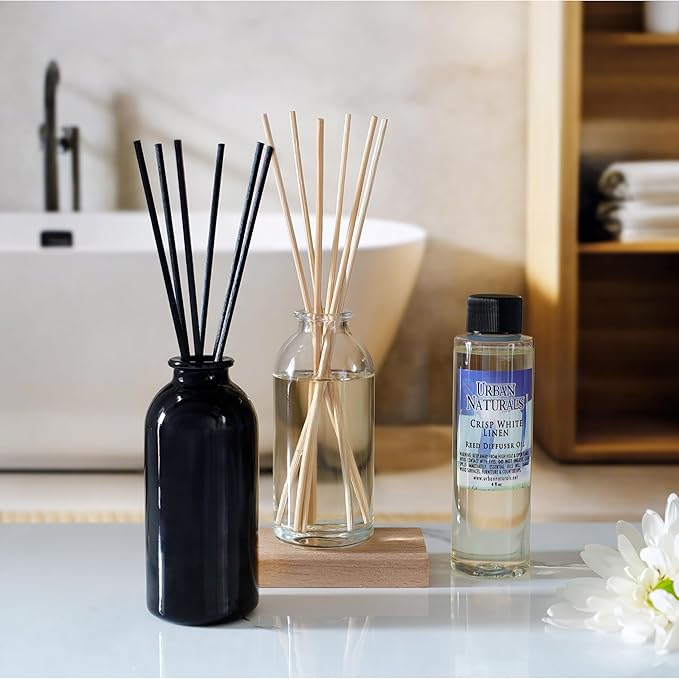 Urban Naturals Ocean Mist & Sea Salt Reed Diffuser Set | Made with Essential Oils & Real Botanicals | Decorative Air Freshener for Large Rooms | Beautiful Home Décor Makes a Great Gift