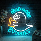 WLHOPE Read More Booooks Neon Sign Read More Books Neon Signs for Wall Decor Dimmable Book Neon Lights Classroom LED Light Up Boo Sign for Bedroom Bookstore Reading Room Library Study Room Decoration
