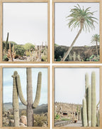 SIGNWIN Framed Tropical Palm Tree Saguaro Cactus Wall Art, Set of 4 Desert Landscape Wall Decor Prints, Nature Wilderness Wall Décor for Living Room, Bedroom Black - 12"x16" Natural