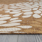 Beverly Rug Outdoor Rug 9x12 Modern Exotic Tropical Leaf Area Rugs for Indoor and Outdoor Patio Deck Porch Garden Water Resistant Washable Outside Carpet (9 x 12 Wooden)