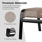 Patio Ottoman Outdoor Footstools Assembled Aluminum Footrest Small Seat for Balcony,Backyard 2 Pack Brown