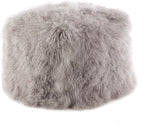 SARO LIFESTYLE Mongolian Lamb Fur Wool Pouf