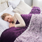 GONAAP Fuzzy Faux Fur Throw Blanket Frosty Purple Super Soft Cozy Plush Fuzzy Shaggy Blanket for Couch Sofa Bed (Frosty Purple, Throw(50"x60"))