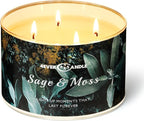 4-Wick Scented Candle - 18oz Soy Wax Blend Candle Over 50Hrs Long-Lasting Fragrance, Home Decor and Housewarming Gifts, Sage & Moss