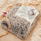GONAAP Fuzzy Faux Fur Throw Blanket Frosty Brown Super Soft Cozy Plush Fuzzy Shaggy Blanket for Couch Sofa Bed (Frosty Brown, Throw(50"x60"))