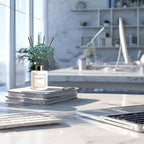 Reed Diffuser Set,5.1oz Ocean Breeze Scent Diffuser with Sticks Home Fragrance Reed Diffuser with Essential Oil for Bathroom Shelf Decor&Air Freshener,Home Bathroom Office Decor & Gifts