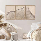 SIGNINART Large Tree Ring Framed Canvas Wall Art Set, Rustic Beige Wooden Wall Decor, Neutral Nature Wood Stump Artwork, Modern Art Prints for Bedroom Living Room Office 24"x36"x3