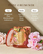 M&SENSE Peony Candles Home Scented, Organic Soy Candle 12.7oz 75 Hour Long Lasting Slow Burning, Spring Floral Fragrant Relaxing Aromatherapy Candle, Aaesthetic Candle Gift for Women