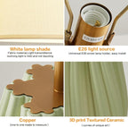 Modern Textured Ceramic Large Table Lamps 26.75", Sage Green Plug in Table Lamp Decor for Living Room Bedroom Bedside Tables Office Desk End