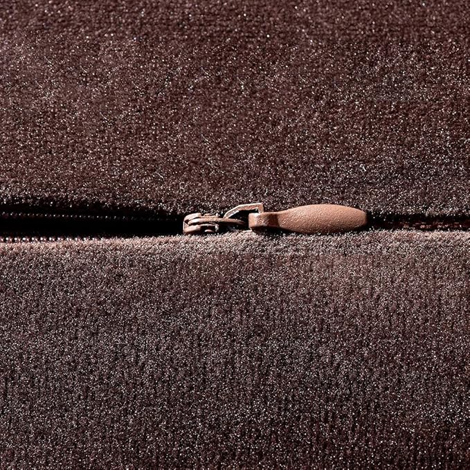 Decorative Pillow Cases 16x16 Chocolate Brown: 2 Pack Cozy Soft polyester Square Throw Pillow Covers for Farmhouse Home Decor