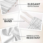 Utopia Bedding King Elastic Bed Ruffle - Easy Wrap Around Ruffle - Microfiber Bed Skirt with Adjustable Elastic Belt 16 Inch Tailored Drop - Hotel Quality Bedskirt, Fade Resistant (King, White)