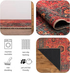 Keen Home Design 4x6 Rug - Machine Washable Area Rug with Non-Slip Backing, Ideal for Living Room, Dining Room, Bedroom - Vintage, Easy Clean, Durable, Low Pile Rug - (4' x 6')