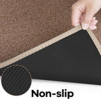 Runner Rug with Non Slip Rubber Backing, Washable Soft Floor Carpet for Kitchen, Hallway, Entryway Indoor, Bedroom, Laundry, Low Pile Area Rugs, Solid color with Pointillism style, 2*10 ft BROWN