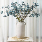 Large Flower Vase Home Decor - 12 inch Tall Ceramic Farmhouse White Rustic Table Vases with Handle Living Room Decoration Decorative Modern for Fireplace Kitchen