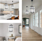 IKK Black Crystal Pendant Light for Kitchen Island, Luxury Water Ripple Glass Chandelier Lights Fixture, Modern Elegant Adjustable Pendant Lighting for Dining Room Bedroom, E12 Bulb, L6.5'' x H11.8''