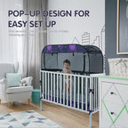 Porayhut Portable Baby Crib Net Safety Mesh Tent,Pop up Infant Mosquito Net, See Through Canopy Netting Cover for Baby&Toddler to Keep Baby from Climbing Out.
