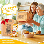 GIGALUMI Solar Garden Decor Flower Pot Cat Statues Outdoor, Birthday Gifts for Women Mom Grandma Senior Elder, Cat Ornament for Balcony, Garden, Patio, Yard, Lawn