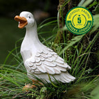 Duck Yard Decorations Outdoor Ornaments Set of 3, Resin Goose Sculpture Statue Front Porch Garden Decor for Outside Imitation Wood Carving, Funny Animal Decorations Fairy Craft Yart Art Decor