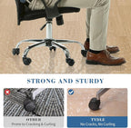 Chair Mat for Hard Floors, Tydle 36" x 36" Office Chair Mat for Hardwood Floors, Vinyl Floor Mat for Gaming Chairs, Non-Slip Floor Protector Rolling Computer Desk Mat for Home Office (Clear-Rose)