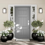 DTY Signature Mount Sherman Lightweight Durable Modern Fiberstone Sphere Planter for Indoor & Outdoor Drainage Hole & Rubber Plug Weather Resistant, 13.5" H x 17" Dia, 12" Opening- Medium, Black