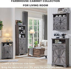 Bathroom Wall Cabinet, Farmhouse Medicine Cabinet, 24" Wide Cabinet with Drawer, Adjustable Shelf, Double Barn Doors, Storage Cabinet for Bathroom, Kitchen, Living Room, Grey Wash