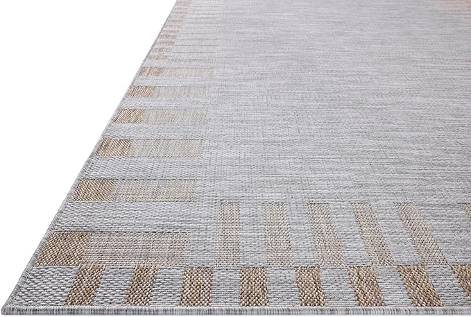 Loloi Amber Lewis Topanga Collection TOP-08 Silver/Natural 2'-3" x 3'-9" Indoor/Outdoor Area Rug