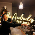 GITM Custom Neon Signs for Wall, Personalized Large LED Lights for Name Logo Wedding Birthday, Home Decor, Bar Cafe Studio- Ideal Gift for Christmas, Valentine's Day
